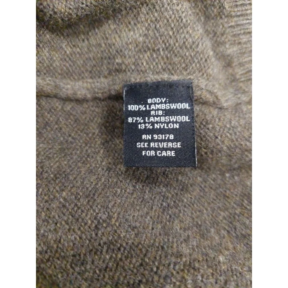 Magaschoni Sweater Mens XXL 100% Lambswool Brown Crewneck Pullover EUC